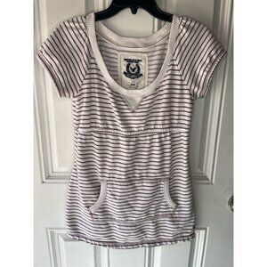 2000s Y2K American Eagle Kangaroo Pouch Shirt Size Medium Cotton Striped